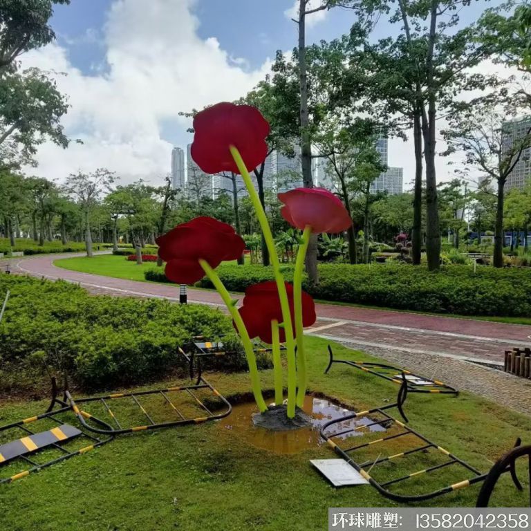 不銹鋼仿真玫瑰花雕塑<div   id=