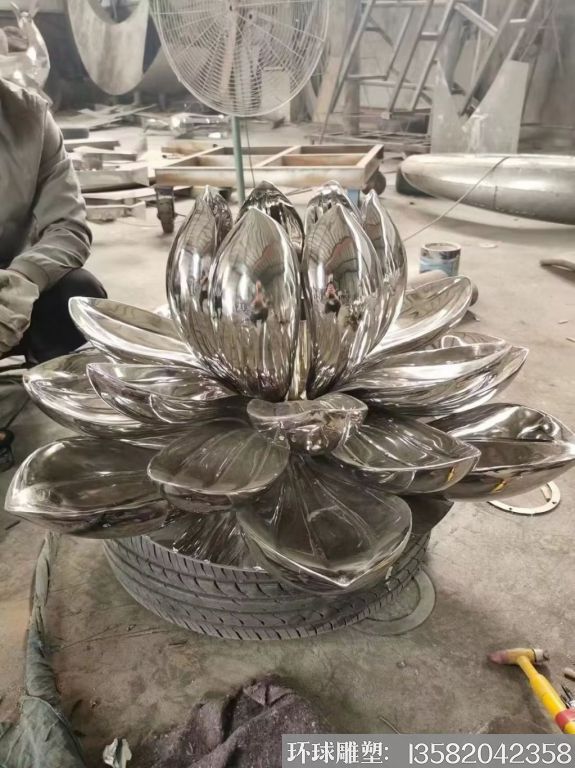 不銹鋼蓮花鏡面效果<div   id=