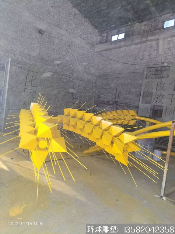 不銹鋼金色麥穗雕塑<div   id=