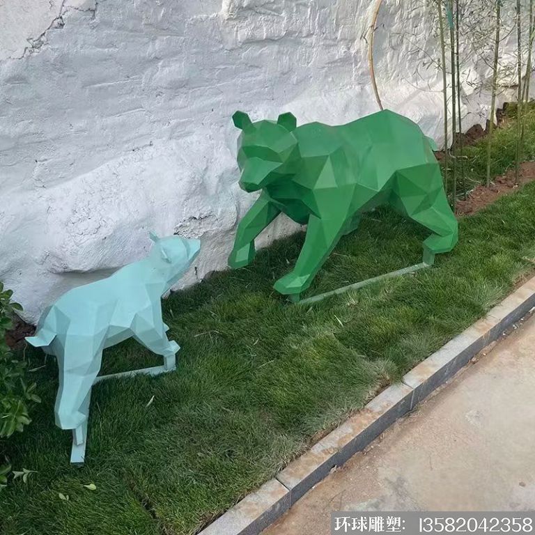 不銹鋼北極熊雕塑4